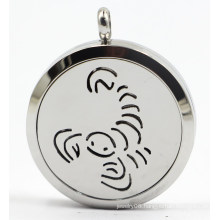 Scorpio 30mm Rd Silver Stainless Steel Perfume Diffuser Locket